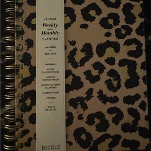 NWT 2026 Eccolo Planner with Colorful Stickers and Gold Spiral
